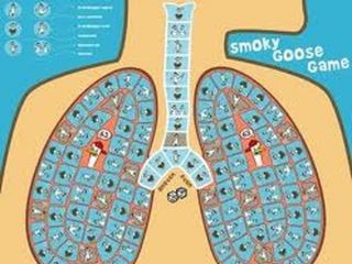 ganzebord afgebeeld in de vorm van longen